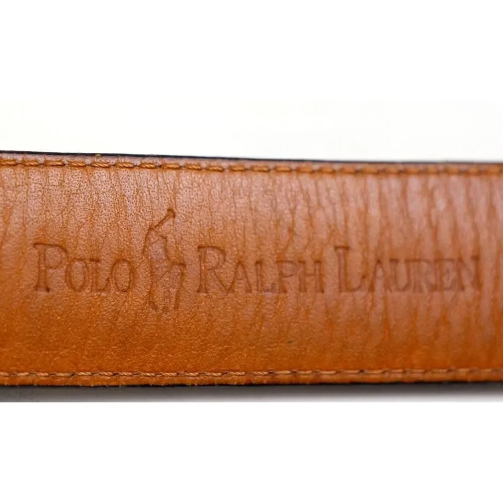 VTG Polo Ralph Lauren BROWN REAL LEATHER 1 1/8